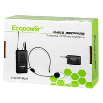 Ecopower EP-M207 Microfone Sem Fio Bivolt Preto