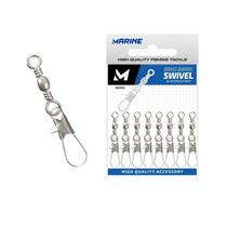 Marine Pesca Accesorios Brass Barrel Swivel Interlock Snap CT Acero Inoxidable 25 Unidades Nickel