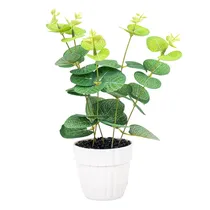 Planta Artificial Tipo Eucalipto Em Vaso Branco – Decoração Natural Compacta
