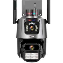 Camera IP Satellite A-CAM009D 2 Lentes HD 4 MP/ 2 Antenas/ Wi-Fi/ Microsd - Cinza/ Preto