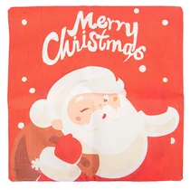 Capa de Travesseiro Natalina 43X43CM com Desenho do Papai Noel
