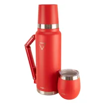 Garrafa Térmica Hydrate Termo Mate com Cuia - 1.2L e 267ML - Vermelho