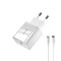 Devia Cargador RLC-381B 20W Fuente c/Cable Lightning 1P Blanco