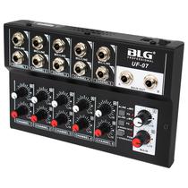 Mesa de Som BLG UF-07 Mini Audio Mixer - Mic - Aux - L/R - 5 Canais - Preto