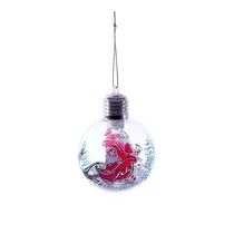 Bola de Natal Transparente com Trenó do Papai Noel 8CM.