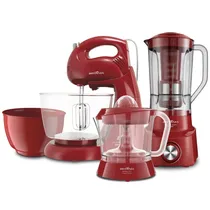 Kit de Cozinha Britânia BKT54V - 3 Em 1 - Batedeira + Liquidificador + Espremedor - 220V/60HZ - Vermelho