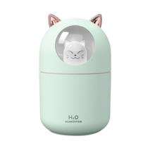 Umidificador de Ar Gatinho H2O 300ML Luz LED Colorida / USB / 5V - Verde