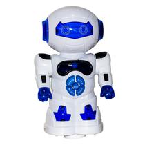 Brinquedo Infantil Robo com Sensor de Movimento Luz e Som - Branco/Azul