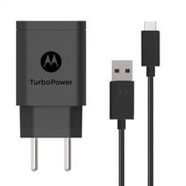 Carregador / Adaptador de Parede Motorola Turbo 40W + Cabo USB-A / USB-C / 1 Metro- Preto