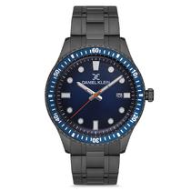 Relogio Analogico Masculino Daniel Klein DK.1.12682-4 Premium Gents / Pulseira de Aco Inoxidavel - Preto/Azul