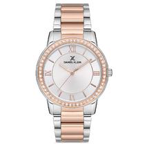 Relogio Analogico Feminino Daniel Klein DK.1.12698-4 Premium Ladies / Pulseira de Aco Inoxidavel -Prata/Rose Gold