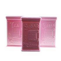 Recipiente 3PCS 500GR Acrilico Rosado