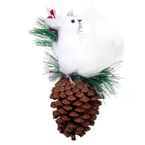 Enfeite de Natal Pinha com Coelho Branco