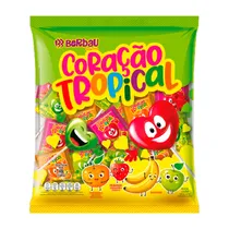 Pirulito Berbau Coração Tropical Frutas 700G