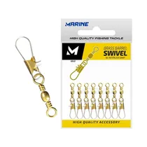 Girador Con Snap Marine Brass Barrel Swivel Gold Nº1 25 Piezas