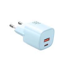 Carregador Celular CH-0154 33W s/Cable Dual USB-C/USB-A Blue