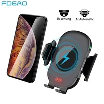 Fdgao 10W Qi Sem Fio Carregador de Carro Montar Titular do Telefone de Carregamento Rápido de Fixaçã