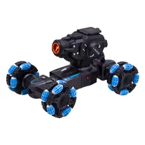 Carrinho Brinquedo Stunt Car com Controle Remoto e Acessorios 770554 - Preto/Azul
