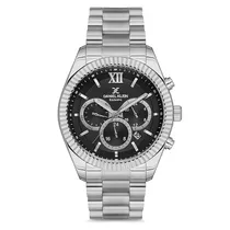 Relogio Analógico Masculino Daniel Klein DK.1.12769-3 Exclusive Gents / Pulseira de Aço Inoxidável - Prata/Preto