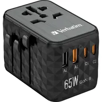 Adaptador Universal de Tomada Verbatim UTA-05 Gan III 65 W - Preto (32120)