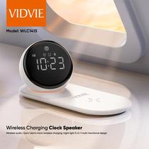 Carregador Vidvie WLC1415 TC Wireless Charger Clock Speaker