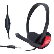 Fone de Ouvido Gamer Headset Gaming com Fio GM-006 com Microfone 3.5MM - Preto/Vermelho