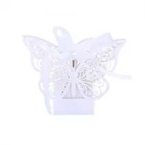 Caixas de Lembrancinhas para Festa Borboleta T16 Branco 25PCS