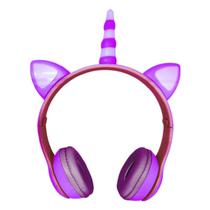 Fone Sem Fio JST-J47 Unicornio Stereo Sound Headset com Bluetooth V5.0 - Roxo