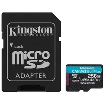 Cartao de Memoria Micro SD Kingston Canvas Go Plus U3 C10 V30 A2 256GB - SDCG4/256GB
