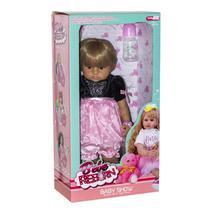 Boneca Bebe Reborn Menina AD2202-6 de Silicone com Acessorios Varios