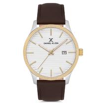 Relogio Analogico Masculino Daniel Klein DK.1.12668-5 Premium Gents / Pulseira de Couro Genuino - Marrom/Dourado