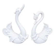Cisne Decorativo de Resina 2PCS Branco