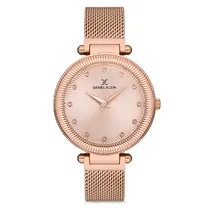 Relógio Analógico Feminino Daniel Klein DK.1.12709-5 Premium Ladies / Pulseira de Malha - Rose Gold