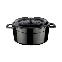 Cacerola de Hierro Fundido Lava LVYTC24K2BL 4.49L 24 CM Negro