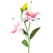 Lírio Artificial Rosa Decorativo