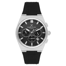 Relogio Analógico Masculino Daniel Klein DK.1.13886-1 Exclusive Gents / Pulseira de Silicone - Preto/Prata
