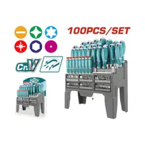 Kit de Destornillador Y Puntas Total THT2506100 100 Piezas