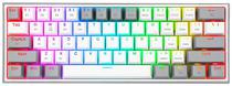 Teclado Gaming Redragon K616-RGB Fizz Pro Branco/Cinza (Ingles - 3 Modos)