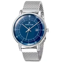Relógio Analógico Daniel Klein Premium DK11858-6 Masculino, Metal - Prata e Azul