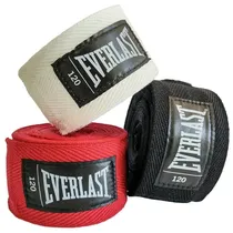 Everlast Juego de Vendas BK/ WT/ RD P00003251.120 120" Neg/ Bla/ Roj