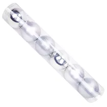 Bola Natal com 6 Peças de 10 CM Prateado