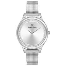 Relogio Analogico Feminino Daniel Klein DK.1.12701-1 Premium Ladies / Pulseira de Malha - Prata