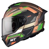 Capacete MT Helmets Atom 2 SV Bast A6 - Articulado - Tamanho L - com Oculos Interno - Mate