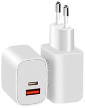 Carregador de Parede Quanta QTCACR2 USB-A 3.0/USB-C 20W Bivolt Branco