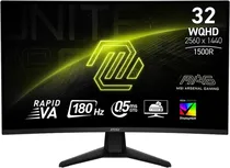 Monitor MSI 32" Mag 32CQ6F WQHD Curvo 0.5MS/180HZ DP/HDMI Preto