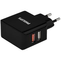 Adaptador de Tomada Philips DLP2502QU 2 USB de 18 Watts - Preto