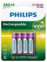 Pilha Recarregavel AAA Philips R03B4RTU10/97 (4 Unidades)