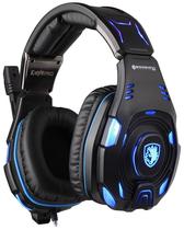 Headset Gamer Sades Knight Pro Audio BY Bongiovi DPS - Preto/Azul