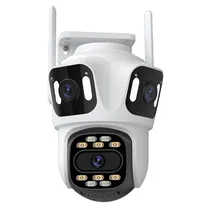 Camera de Segurança Smart Wifi P15-SP3-3MP / 3MP X3 / Wifi / HD / Microfone / Alarma / Detecção Humana / Visao Noturna / App Icsee - Branco/ Preto