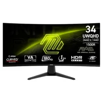 Monitor 34 MSI Mag 346CQ Curvo/Uwqhd/180HZ/Preto